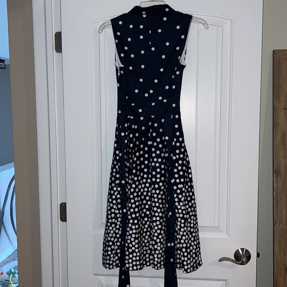 Classic Navy blue dress with white polka dots BNWT - Picture 6 of 8